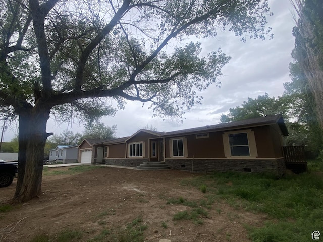 43 E 300 N, Duchesne, UT 84021 - single story home featuring a garage, driveway, and crawl space