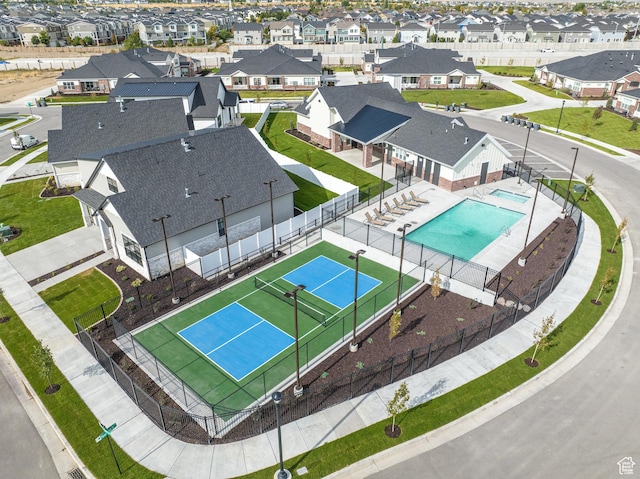 3564 W Haven Hollow Dr S, South Jordan, UT 84095 - aerial perspective of suburban area with a pool area