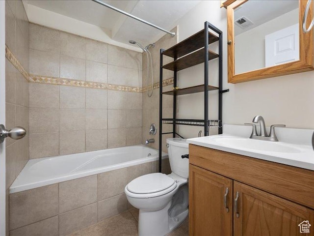 2014 S Jenny Ln, Clearfield, UT 84015 - full bath with vanity, toilet, tiled shower / bath, and tile patterned flooring