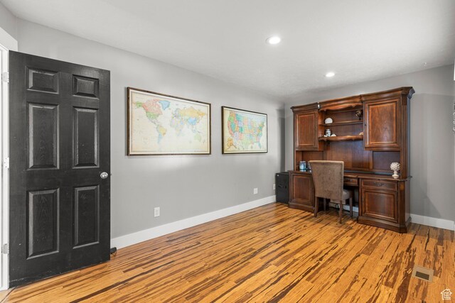 1933 N 120 W, Tooele, UT 84074 - unfurnished office with baseboards, light wood-type flooring, and recessed lighting