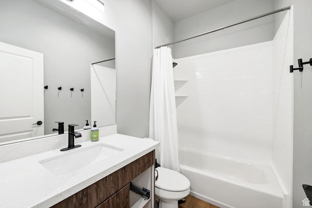 660 N Lochwood Dr # 69, Garden City, UT 84028 - bathroom with toilet, shower / tub combo, vanity, and wood finished floors