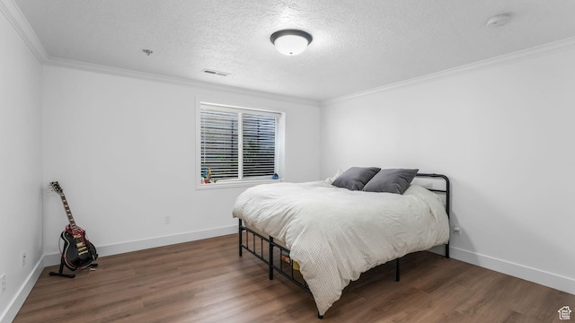 5557 W 13680 S, Herriman, UT 84096 - bedroom with crown molding, a textured ceiling, wood finished floors, and baseboards