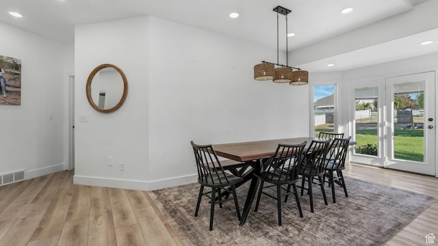 5557 W 13680 S, Herriman, UT 84096 - dining room with wood finished floors, recessed lighting, and baseboards