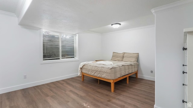 5557 W 13680 S, Herriman, UT 84096 - bedroom with ornamental molding, wood finished floors, and baseboards