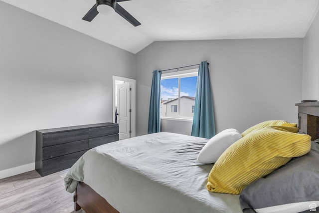 5131 W 6275 S, West Jordan, UT 84081 - bedroom featuring wood finished floors, baseboards, lofted ceiling, and a ceiling fan