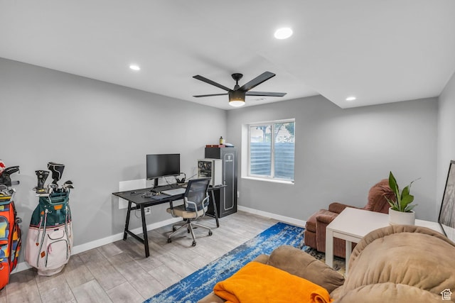 5131 W 6275 S, West Jordan, UT 84081 - office space with ceiling fan, wood finished floors, baseboards, and recessed lighting