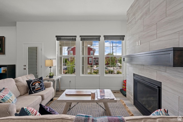 11242 S Willow Dr, South Jordan, UT 84009 - living room featuring a fireplace and wood finished floors