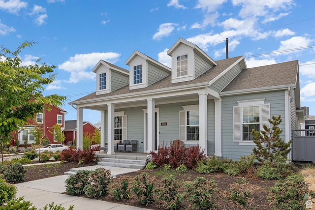 11242 S Willow Dr, South Jordan, UT 84009 - cape cod-style house featuring a porch and a shingled roof