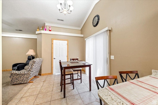 1040 N 1300th St Unit 52, St George, UT 84770 - dining space featuring crown molding, a chandelier, and light tile patterned flooring