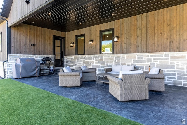 900 W Weber Canyon Rd, Oakley, UT 84055 - view of patio / terrace with grilling area and an outdoor living space