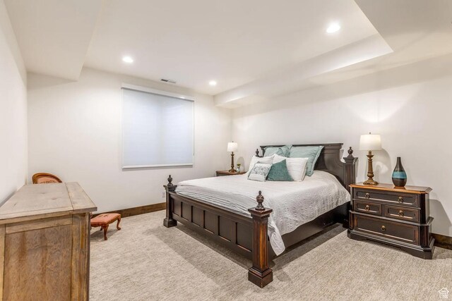 900 W Weber Canyon Rd, Oakley, UT 84055 - bedroom with light colored carpet, baseboards, and recessed lighting