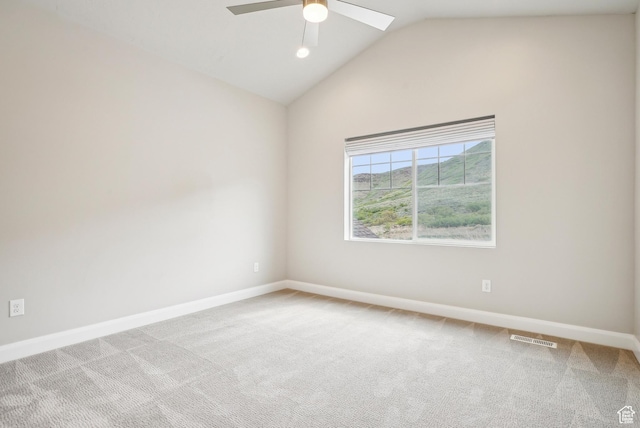 15056 S Sage Terrace Ln Unit 1014, Herriman, UT 84096 - carpeted empty room with a ceiling fan, baseboards, and vaulted ceiling