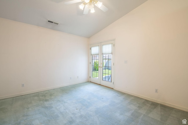 1055 E 900 S Unit 61, St George, UT 84790 - carpeted spare room featuring ceiling fan, baseboards, and high vaulted ceiling