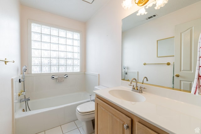 1055 E 900 S Unit 61, St George, UT 84790 - bathroom featuring a garden tub, toilet, tile patterned floors, and vanity