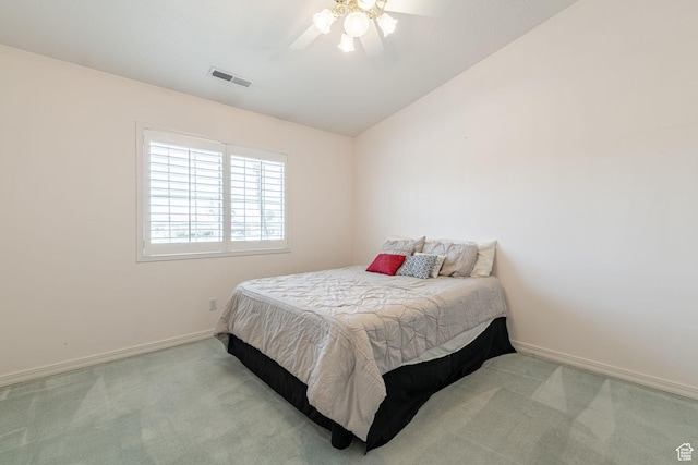 1055 E 900 S Unit 61, St George, UT 84790 - carpeted bedroom featuring baseboards, a ceiling fan, and lofted ceiling