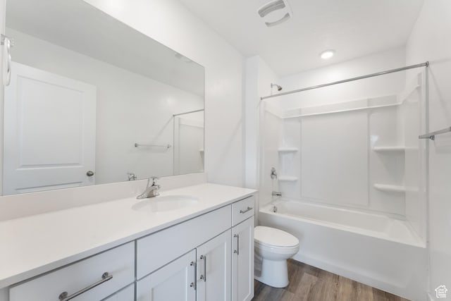 3457 E 1320 S, Spanish Fork, UT 84660 - full bathroom with toilet, wood finished floors, vanity, and  shower combination