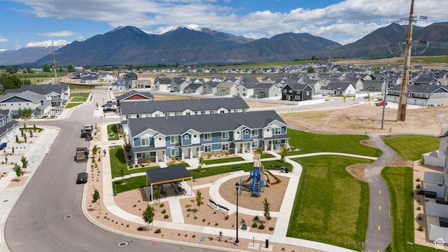 3457 E 1320 S, Spanish Fork, UT 84660 - aerial view of property and surrounding area featuring nearby suburban area and a mountainous background