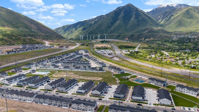 3457 E 1320 S, Spanish Fork, UT 84660 - aerial view of property and surrounding area featuring a mountain backdrop