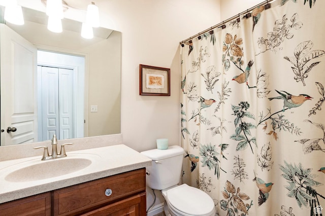 2271 W New Harvest Ln, Lehi, UT 84043 - bathroom featuring vanity, toilet, and a shower with shower curtain
