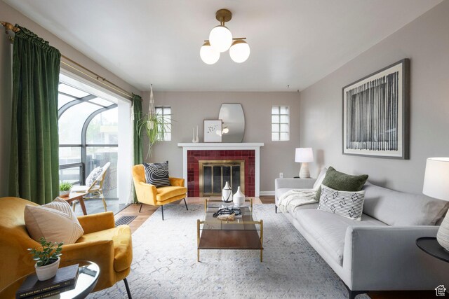 425 N 1300 W, Salt Lake City, UT 84116 - living area featuring wood finished floors and a fireplace
