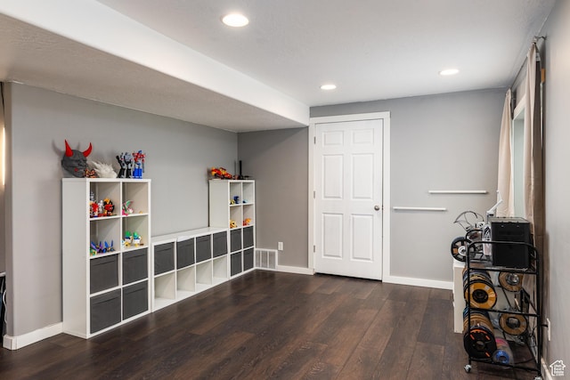 15187 S Sabre Pl, Bluffdale, UT 84065 - rec room with wood finished floors, baseboards, and recessed lighting