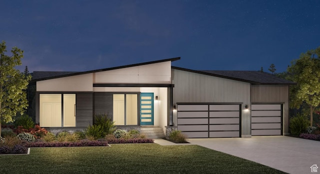 12276 S Tuff Canyon Cv Unit 809, Herriman, UT 84096 - contemporary home with concrete driveway, a garage, and a lawn