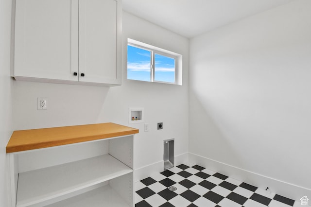 1323 E 370 S, Payson, UT 84651 - washroom featuring tile patterned floors, washer hookup, hookup for an electric dryer, cabinet space, and baseboards