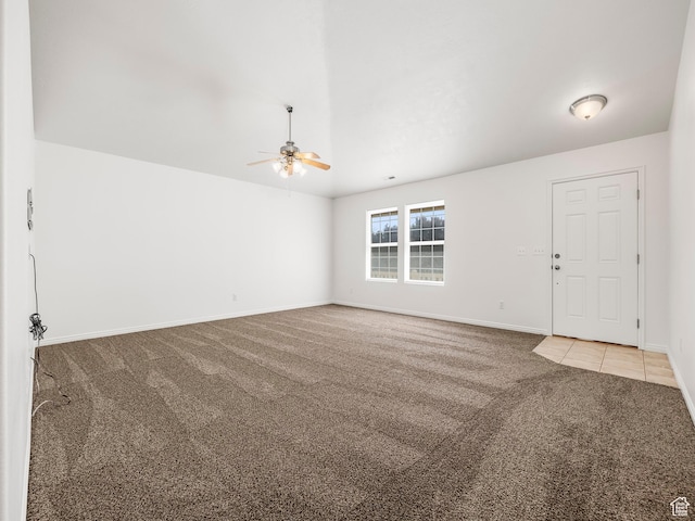 94 N 2830 W, Provo, UT 84601 - carpeted empty room with ceiling fan, baseboards, and vaulted ceiling