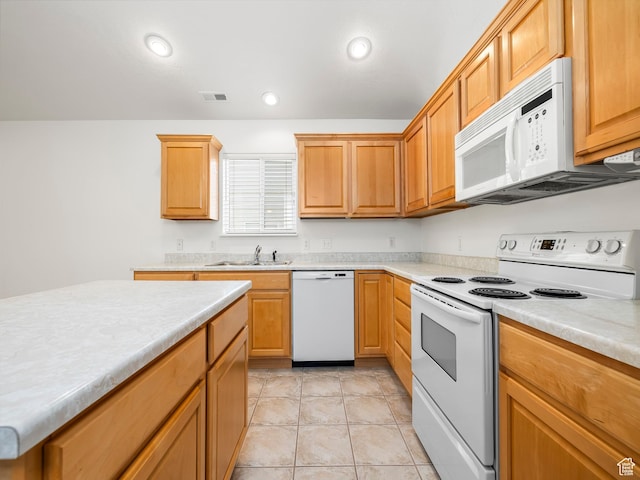94 N 2830 W, Provo, UT 84601 - kitchen with white appliances, a sink, light countertops, and recessed lighting