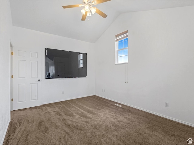 955 E Senior Band, Draper, UT 84020 - empty room with ceiling fan, carpet floors, lofted ceiling, and baseboards