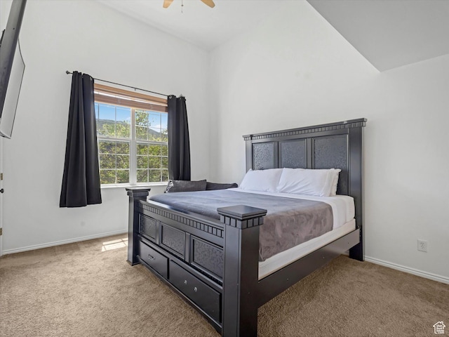 955 E Senior Band, Draper, UT 84020 - carpeted bedroom with baseboards, ceiling fan, and lofted ceiling