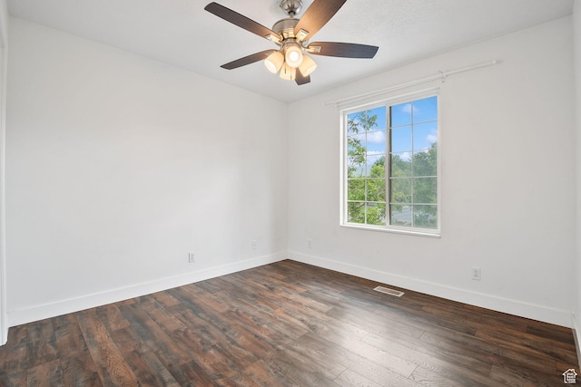 3018 S Leland Cv, South Salt Lake, UT 84106 - empty room with baseboards, dark wood-style flooring, and a ceiling fan