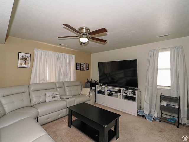 787 W Lennox St S, Midvale, UT 84047 - living room featuring ceiling fan and light colored carpet