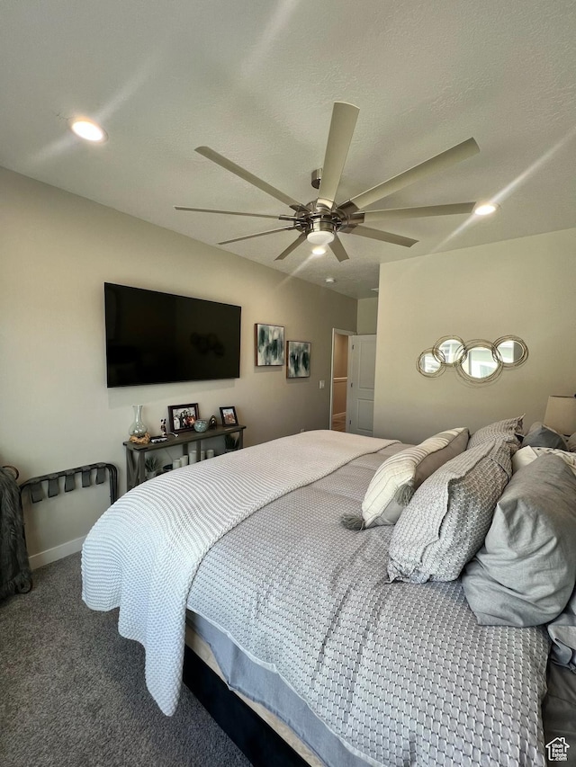 15456 S Navy Trails Ln W, Bluffdale, UT 84065 - carpeted bedroom featuring recessed lighting, a ceiling fan, and baseboards