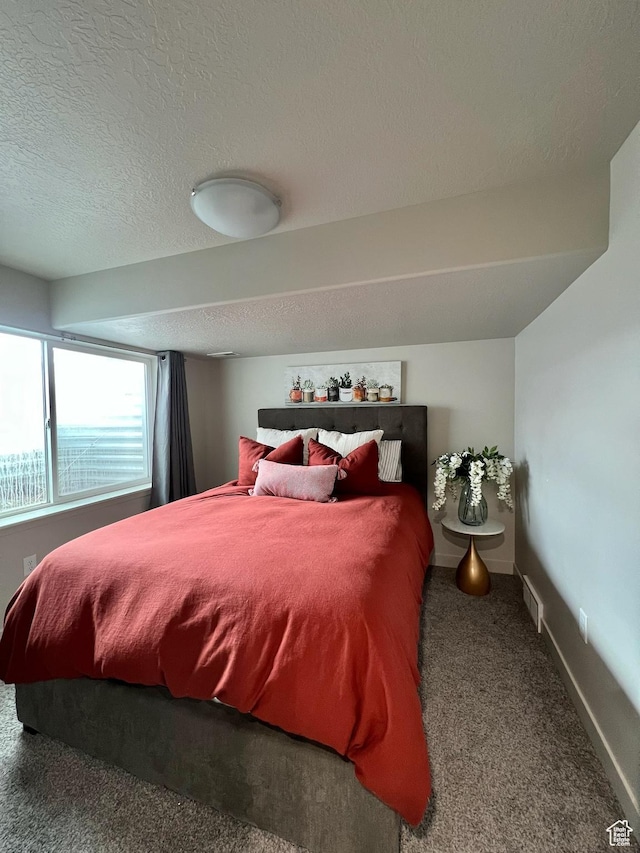 15456 S Navy Trails Ln W, Bluffdale, UT 84065 - bedroom featuring a textured ceiling, carpet floors, and baseboards