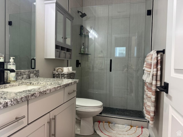 15456 S Navy Trails Ln W, Bluffdale, UT 84065 - full bathroom featuring vanity, a shower stall, and toilet