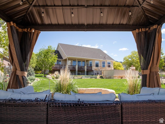 954 E 960 S, Ephraim, UT 84627 - view of patio with an outdoor hangout area and a gazebo