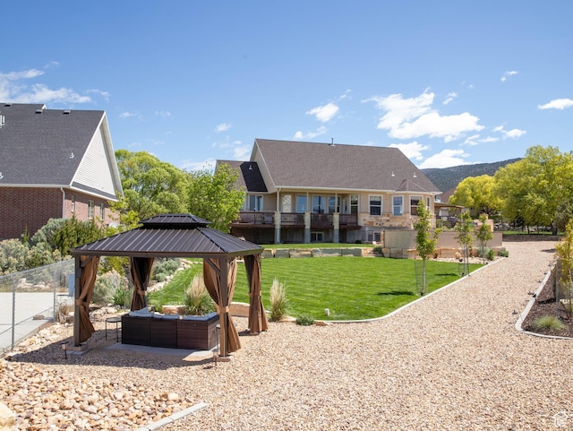 954 E 960 S, Ephraim, UT 84627 - back of property with a gazebo, outdoor lounge area, and a patio