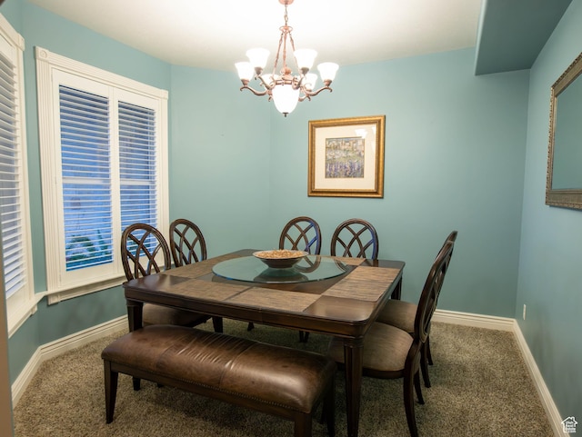954 E 960 S, Ephraim, UT 84627 - dining room featuring carpet flooring, a chandelier, and baseboards