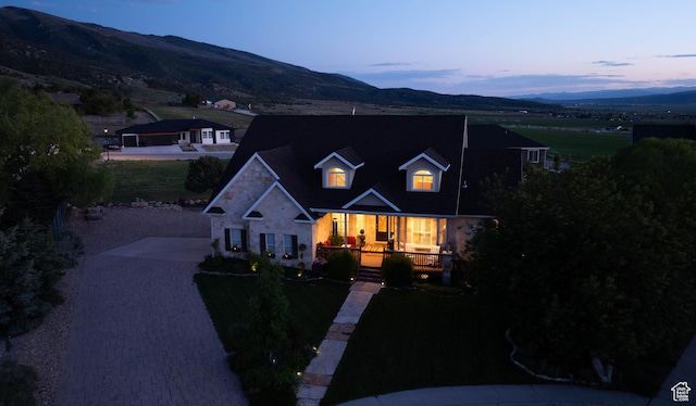 954 E 960 S, Ephraim, UT 84627 - traditional-style home with a mountain view, a porch, and driveway