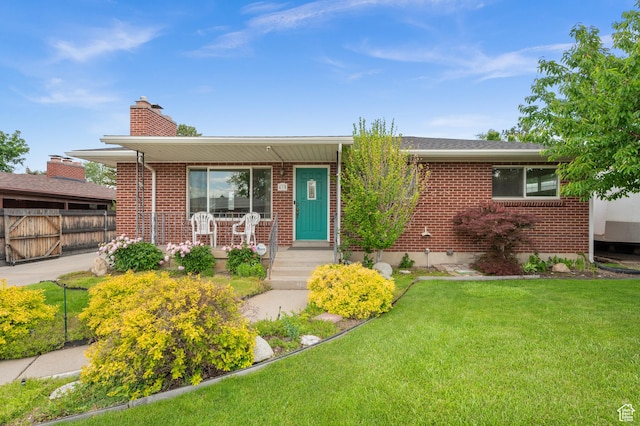 475 E 6815 S, Midvale, UT 84047 - single story home with covered porch, a chimney, and brick siding