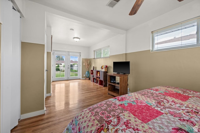 475 E 6815 S, Midvale, UT 84047 - bedroom featuring wood finished floors, access to exterior, baseboards, and french doors