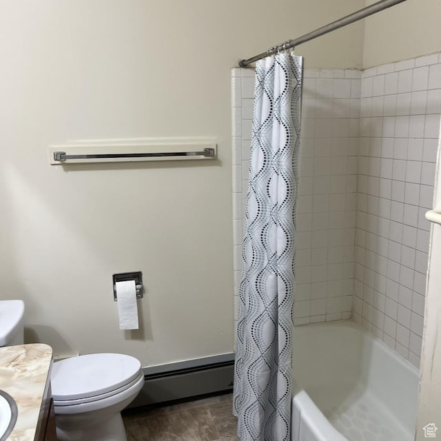 631 N 1150 W, Provo, UT 84601 - full bath featuring a baseboard radiator, vanity, and shower / bath combo