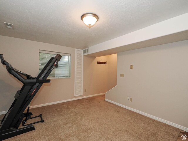 1090 E 2125 N, Layton, UT 84041 - workout room with carpet, baseboards, and a textured ceiling