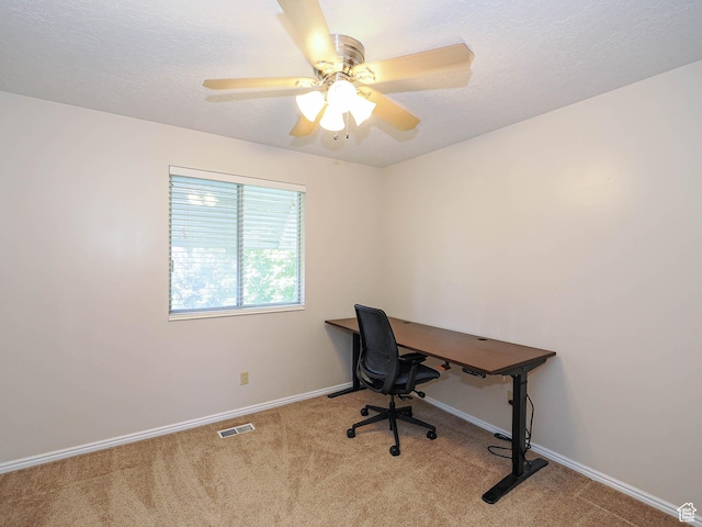 1090 E 2125 N, Layton, UT 84041 - carpeted office space featuring a ceiling fan, baseboards, and a textured ceiling