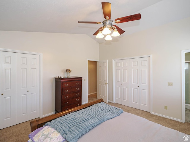 1090 E 2125 N, Layton, UT 84041 - bedroom with carpet floors, lofted ceiling, multiple closets, and baseboards