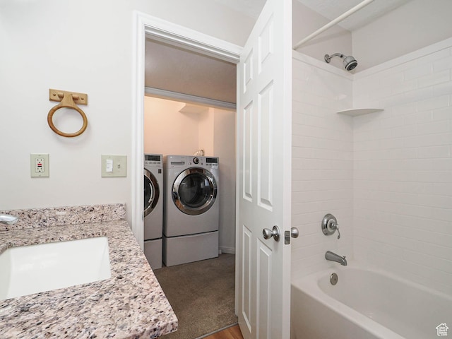 1090 E 2125 N, Layton, UT 84041 - full bath with a sink, washer and dryer,  shower combination, and wood finished floors