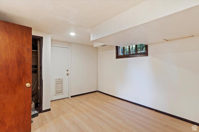 2377 S 150 E, Bountiful, UT 84010 - below grade area with light wood-style flooring, baseboards, and recessed lighting