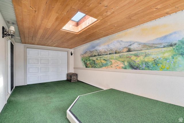 429 W 90 N, American Fork, UT 84003 - rec room featuring carpet, wood ceiling, and a skylight