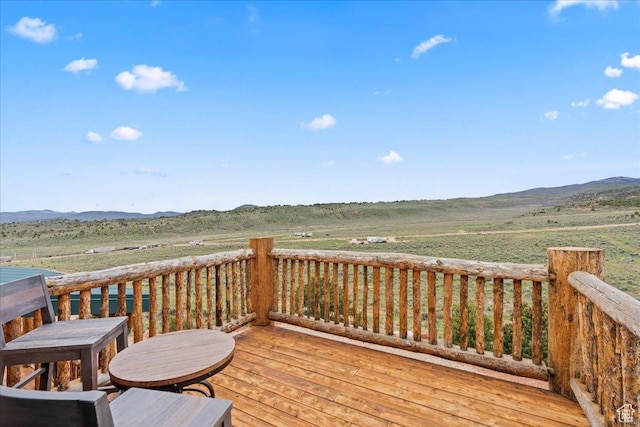 46982 W Thunder Ridge Rd, Fruitland, UT 84027 - wooden deck featuring a mountain view
